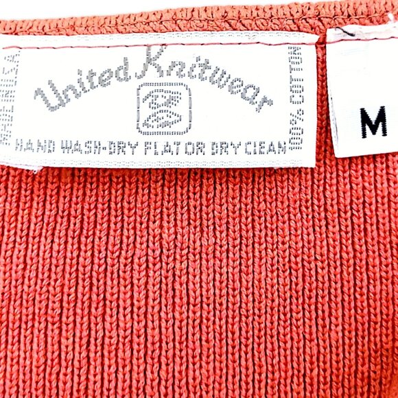 United Knit Wear vtg 90s made in USA 100% cotton paint splattered art cardigan M - Picture 5 of 7